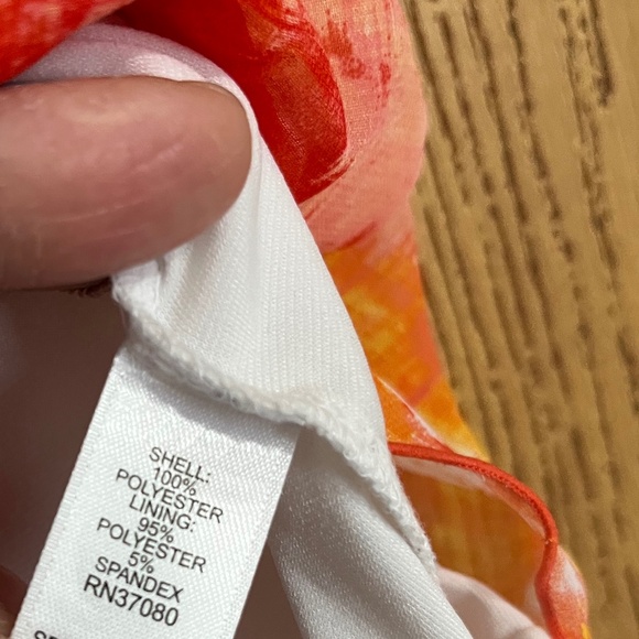 Cato Women’s Orange Multi Flutter Summer Top Size-L - Picture 4 of 5